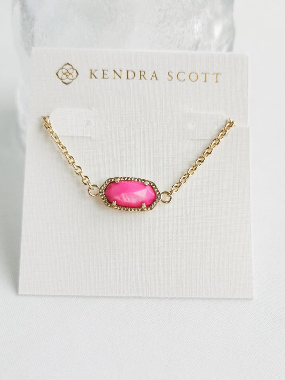 Kendra Scott Elaina Gold Adjustable Chain Bracelet & Purple Pearl